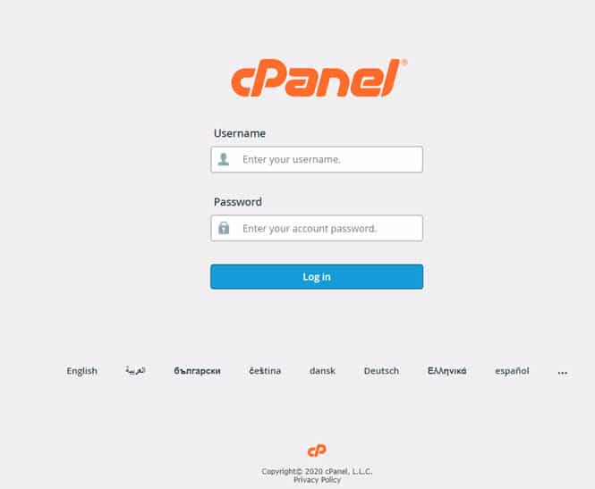 How do I create a custom cPanel login form?